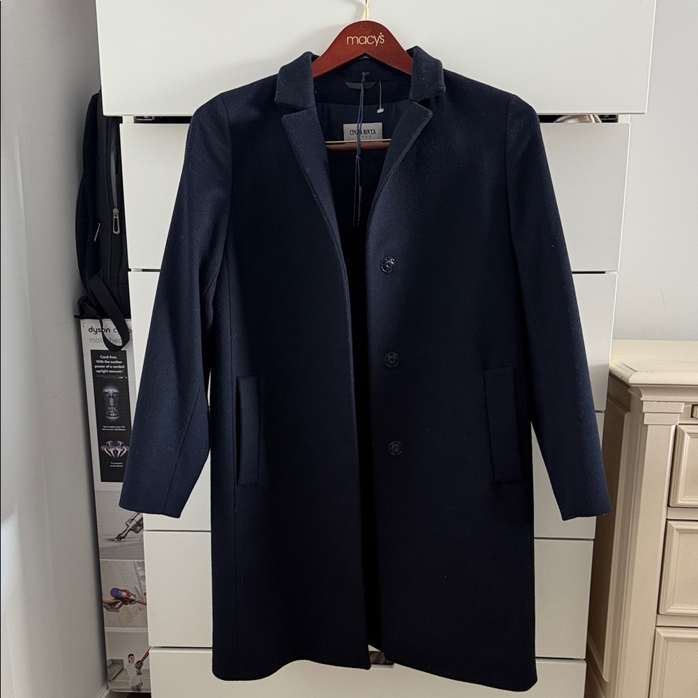 NWT Cinzia Rocco Navy Wool Coat